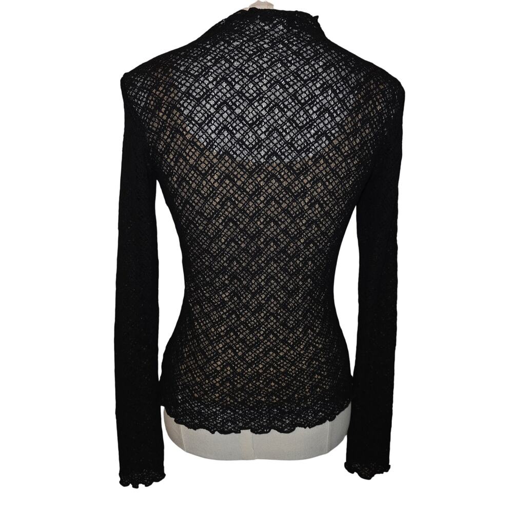 NWOT XS Women's VINCE Black Lace Long Sleeve "Naked" Look Top w/Tank MSRP $268‎ - Picture 5 of 13
